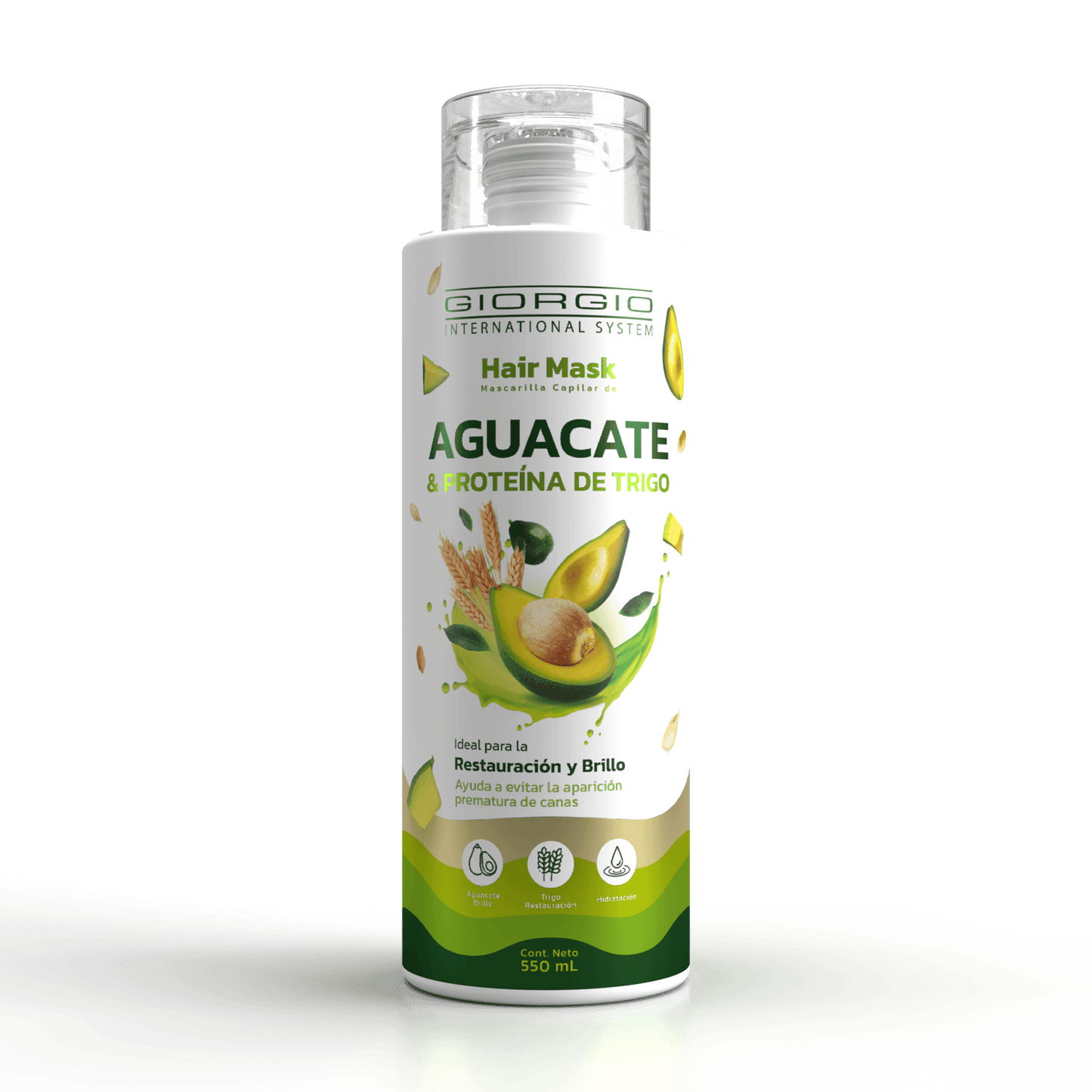 HAIR MASK DE AGUACATE & PROTEÍNA DE TRIGO X 550 mL - Giorgio Cosmetic