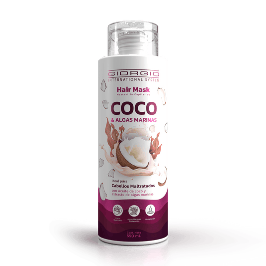 HAIR MASK MASCARILLA DE ALGAS MARINAS Y COCO X 550 mL - Giorgio Cosmetic